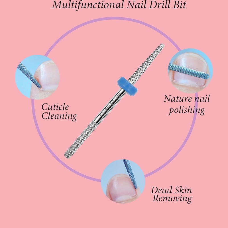BitnBith Nail Drill Bit Double Heads Cuticle Nail Drill Bit 3/32" Professional Tungsten Carbide Nail Bit,Safety for Nail Prepare,Dead Skin Cleaner,Manicure Pedicure Nail Supplies Home Salon,Medium - Image 5